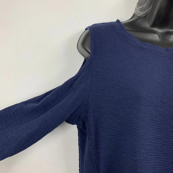 Anthropologie Sol Angeles‎ Women's Cold Shoulder Navy Long Sleeve Dress Size M - Picture 4 of 11